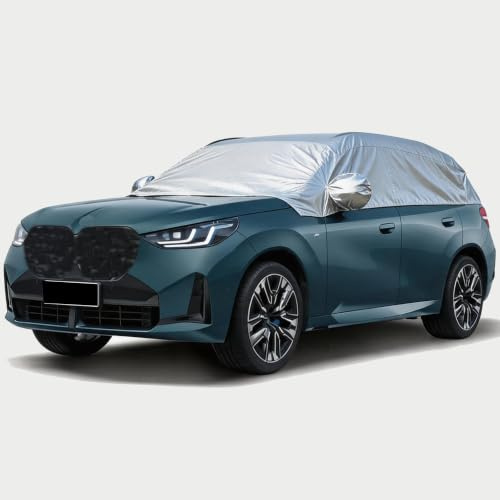 Halb Garage Auto All Weather Halbgarage für SUV Universal MAX:520cm Silber | Leichtgewicht PKW Schutzdecke UVBeständige Halbe Auto Abdeckplane Wasserdicht Sonnenfest Staubdicht Schneefest Outdoor Indoor