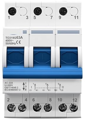 Disjoncteur TO319G 63A triphasé 690V, bleu 40A(TO319G Blue 3P 63A)