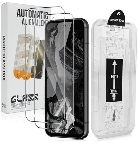 Liilaa Vidrio Templado para Google Pixel 8A, Película Protectora de Pantalla HD Transparente, con Herramienta de Instalación Fácil, Dureza 9H, Resistente a Arañazos, Compatible con Fundas, Paquete de