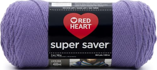 Red Heart Super Saver Yarn-Lavender, Acrylic, 11.67 x 27.4 x 11.67 cm