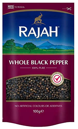 Rajah Spices Whole Black Pepper | Pepper | Whole Pepper | Black Pepper | Piper Nigrum | (100g)