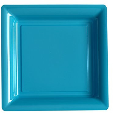 Ma Vaisselle Jetable - Assiette Carree Couleur Turquoise Diametre 180
