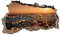 3D Wandtattoo Mauerloch Wandsticker Wandaufkleber Durchbruch Städte Landschaft Abenteuer selbstklebend H 60 x B 100 Schlafzimmer Wohnzimmer (WL20 Istanbul)