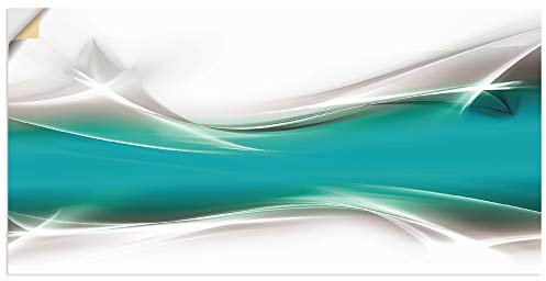 ARTland Wanddeko Wandtattoo selbstklebende Vinylfolie 100x50 cm Abstrakte Kunst Welle Kreativ Modern Muster Petrol Türkis T9FA