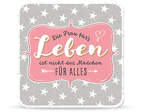 Sheepworld, Happy Life - 44578 - Untersetzer Nr. A4, Die Frau für´s Leben ist nicht das Mädchen für alles, Kork, 9,5cm x 9,5cm