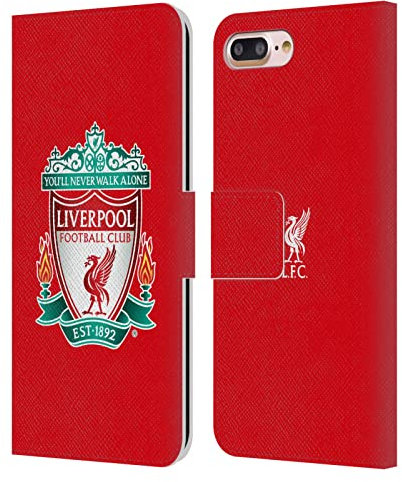 Head Case Designs Officially Licensed Liverpool Football Club Red 1 Crest 1 Leather Book Wallet Case Cover Compatible With Apple iPhone 7 Plus/iPhone 8 Plus
