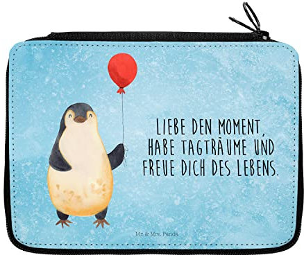 Mr. & Mrs. Panda Federmäppchen Pinguin Luftballon - Geschenk, Mäppchen, Schulmäppchen, Motivation, Schlampermäppchen, Federtasche, Neustart, Stifteetui, Fröhlich, Liebe