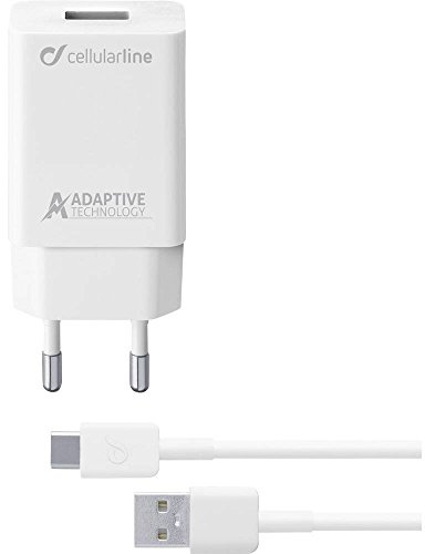 Cellularline 8018080303906 Innen weiß Ladegerät von Mobiltelefonen – Ladegeräte von Mobiltelefonen (Innen, Universal, Sektor, Kontakt, weiß, 1 m)
