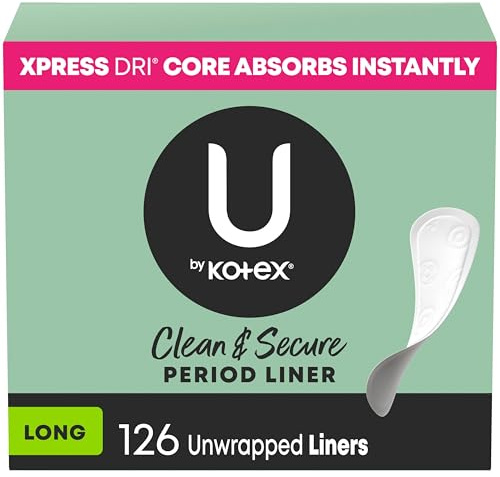 U by Kotex Salvaslip Clean & Secure, assorbimento della luce, lunghezza lunga, 126 pezzi (la confezione può variare)
