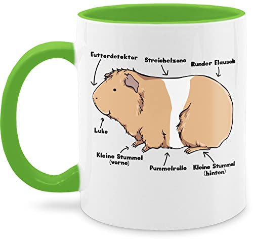 Tasse Tassen 325ml - Statement Sprüche - Meerschwein Anatomie I Meerschweinchen I Geschenk Meerschweinchen Liebhaber - 325 ml - Hellgrün - meerschweinchentasse spruchtasse sarkasmus guinea