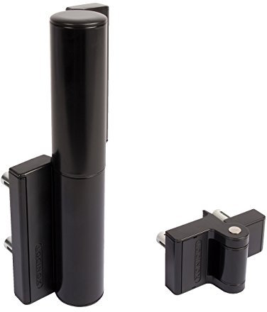 ATTAS LOCINOX TIGER schwarz Hydraulischer Türschließer und Torband 180° Selbstschließend, Regelbare Schließgeschwindigkeit und Endschlag, Aluminium-Gehäuse, Max. 75kg, 1,1m Breite, Schwarz
