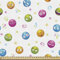 ABAKUHAUS Emoticon Gewebe als Meterware, Bunte Runde Fun Gesichter, Schön Gewebten Stoff für Polster und Wohnaccessoires, 1M (148x100cm), Magenta Blau