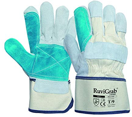Ruvigrab - Guante americano serraje reforzado | Trabajos pesados | Guantes cactus| Guantes jardin |Guantes para mecanicos, Construcción, Agricultura | Guante trabajo hombre y mujer