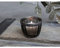 Chic Antique französischer Teelichthalter Kerzenständer mit Spitzenkante Kerzenhalter Windlicht Dänemark Dunkel Grau H 4,5 cm