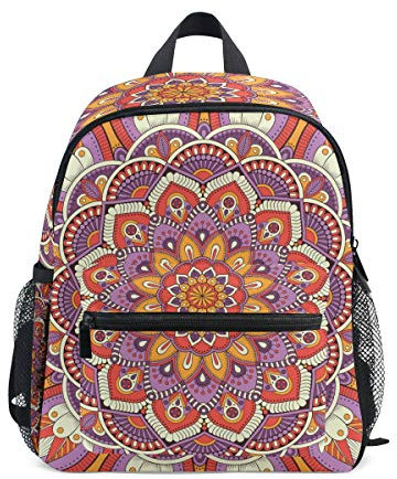 BKEOY Kinder-Rucksack mit Mandala-Muster für Kleinkinder, Schule, Büchertasche