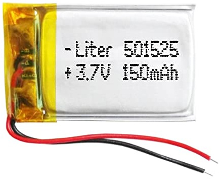Batteria 501525 LiPo 3.7V 150mAh 0.555Wh 1S 5C Liter Energy Battery per l'elettronica Ricaricabile Telefono Portatile Smartwatch Orologio GPS - Non adatto per Radiocomando 27x15x5mm (150mAh|501525)