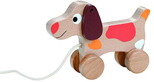 Lelin 19009 Holz - Nachziehtier Hund/Nachziehund