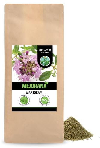 Alpi Nature Mejorana Seca 500g, Hierba de Mejorana Especia Frotada para Cocinar y Preparar Té
