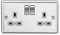 Knightsbridge CL9PCG 13A 2G DP Switched Socket with Grey Insert - Rounded Edge Polished Chrome, 7.5 mm*85.75 mm*146.5 mm