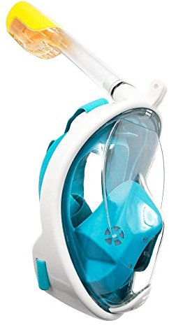 Tauchermaske Vollmaske mit 180° Sichtfeld und Action Kamerahaltung, Dichtung aus Silikon Anti-Fog und Anti-Leck Technologie, Schnorchelmaske mit Kamerahalter für Erwachsene und Kinder