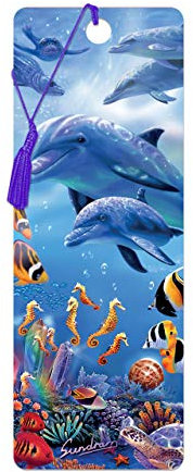 3D LiveLife Lesezeichen - Seepferdchen Königreich von Deluxebase. Ein Sealife-Lesezeichen mit linsenförmigen 3D-Kunstwerken, lizenziert von dem bekannten Künstler Steve Sundram