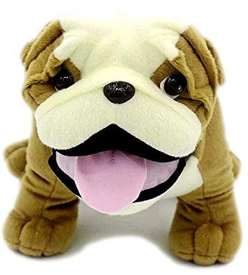 VACHICHI Niedlicher Stofftier Bulldogge Teddy 30,5 cm lebensechte Plüschtier Welpe, 30,5 cm Englische Bulldogge