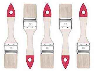 M7 Flachpinsel-Set 5-teilig, Breite 1.5 Zoll-5 Stück, Malerpinsel Set mit Holzgriff, Lackierpinsel 5PCS, Serie *30*, A0200-300515