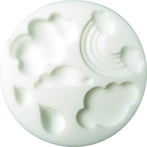 CERNIT CE95117C - Nuages - Un Moule en Silicone pour Pâte Polymère et Auto -durcissante - Silicone Ultra flexible - Diamètre 7 cm
