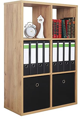 RICOO Regal 107 x 73 x 33 cm, Standregal Eiche braun WM079-EG Spannplatte aus Holz, Bücherregal Wandregal klein, Regale & Ablagen, schmales Regal, kleines Regal schmal, Büro Bücherregale