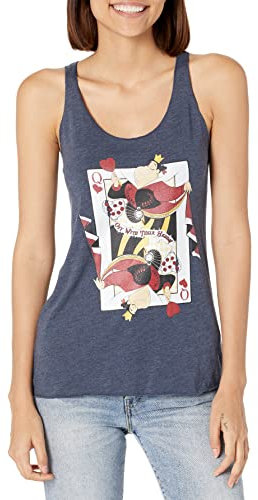 Disney Damen Alice im Wunderland Queen of Hearts Tri-Blend Racerback Layering Tank, Marineblau meliert, Groß
