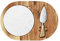 hecef Wooden Cheese Board Gift Set, Acacia Wood Charcuterie Tray Platter with White Marble Board & Cheese Knife for House Warming, Christmas, Anniersary