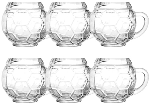 ich-zapfe.de Bierglas 6er Set Biergläser Fussball Bierkanne 0,3 Liter