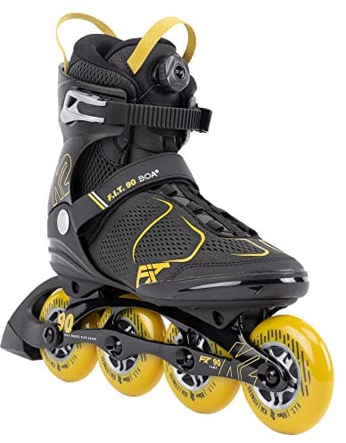 K2 Skates Herren Inline Skates F.I.T. 90 BOA, Grey - Mustard, 30G0815.1.1.080