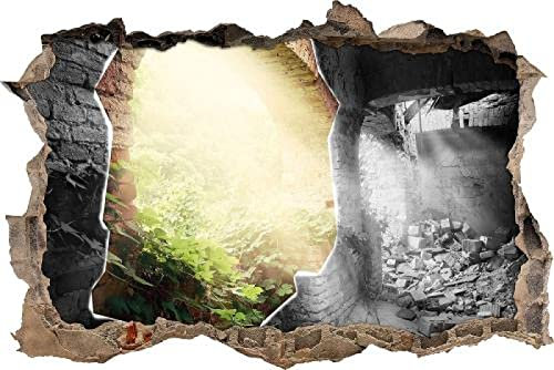 Gougeltd Wandtattoo - beleuchtete Ruine - Wandaufkleber - 3D Wandsticker - Wandbild selbstklebend Wanddeko fürs Kinderzimmer 53x79cm