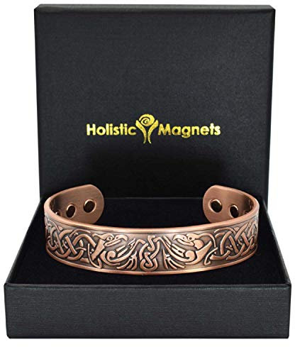 Holistic Magnets® Wikinger Kupfer Armband Groß Herren Magnetarmband Originelle Geschenke für Männer Handgelenk Gelenkheilung Magnetarmbänder (VE)-Adler (L: Handgelenk 19,5-22cm)