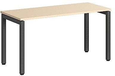 Steelcase Ottima Portico Homeoffice-Schreibtisch in fixer Höhe, Melamin-Tischplatte in der Ausführung Klare Eiche und Gestell in der Farbe Amsel, einfache Montage (140 x 60 cm)