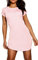 Fashion Star Womens Curved Hem Turn Up Cap Sleeve Tunic T-Shirt Mini Dress Plain Baby Pink Plus Size (UK 16/18)