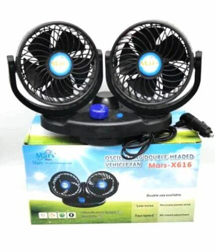 Generico Ventilatore 2 Ventole Portatile Da Viaggio Per Auto Camper Camion 12 Volt
