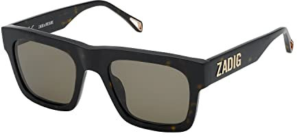Zadig & Voltaire Szv325 Lunettes de Soleil, Havana Foncé Brillant, 53 Femme