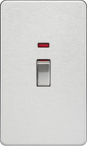 45A 2G DP Switch with neon - Brushed Chrome