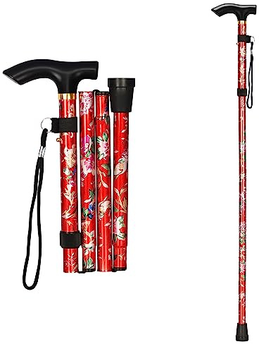 supregear Walking Stick - Adjustable Folding Walking Sticks for Women and Men - Lightweight Portable Collapsible Balancing Walking Aid - Travel Walking Cane for Ladies Elderly Adults