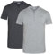 JRC Just Royal Clothing 2 Pack Mens Short Sleeve Henley T-Shirts, Lightweight Henley Tops for Gym, Running & Casual Outings (Heather Grey, Charcoal, 3XL)