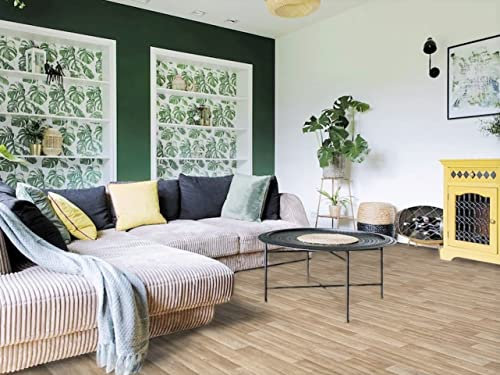 PVC Bodenbelag Vinylboden in natürlichem Holz Charme, Zuschnitt (4m breit, 5m lang)