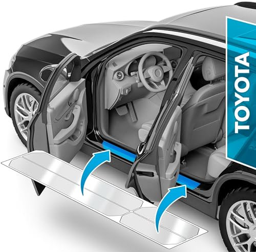 uProtect Car Door Sill Protectors for Toyota Yaris 4 (IV) XP21 I 2020-2025 - Paint Protection Film for Car Kick Plates Panel Covers Clear Transparent