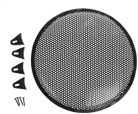 ljhnba Diarypiece Auto Grille Subwoofer Speaker Grill Guard Protector, Auto Woofer 12 Pollice Metal Cover Morsetti Viti