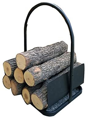 WolFum Kamin-Brennholzrahmen, europäischer Stil, Schmiedeeisen-Holzhalter, Kaminzubehör, Ornamente, Brennholz-Aufbewahrungsbox für den Außenbereich, Brennholz-Aufbewahrung (Farbe: A) (schwarz)
