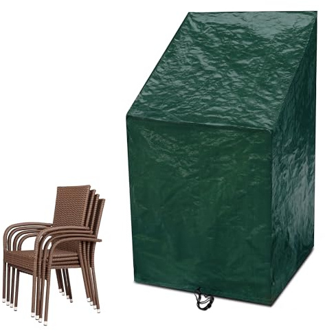 Funshot Garten Stapelstuhl Abdeckungen Wasserdicht, Outdoor Garten Schaukelstuhl Liegestuhl Abdeckung, Patio Stuhl Abdeckung, Anti-UV All Wetter Stuhl Abdeckung Möbel Abdeckung 65x65x80x120cm