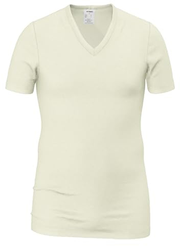 HERMKO 40488 Herren Kurzarm Shirt mit V-Ausschnitt aus Merinowolle/Tencel