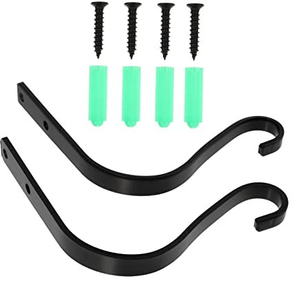 FONDOTIN Lot De 2 Crochets en Fer pour Pots De Fleurs Et Lanternes, Support Suspendre Mural Réglable, Finition Antirouille, pour Jardin Et Balcon, Style Vintage Rustique