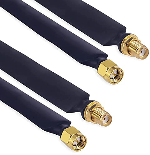 Ultra Flat Ghost Wire SMA Coax Jumper Cable, Male to Female Connector for Window Outdoor/Indoor Antenna Lead-in 1.15FT 2 Pack - HNT/WiFi Antenna (Not for TV)